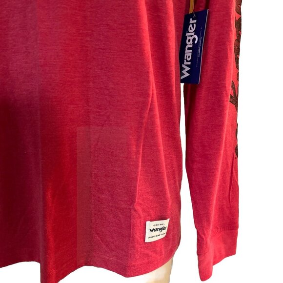 NEW UGA Georgia Bulldogs Wrangler Long Sleeve Red Crew Neck Shirt Men's L - Picture 3 of 7